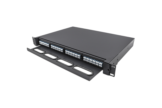 19"は1U 48Port 96データ センタのためのLCの繊維光学のパッチ・パネル・キャビネットの芯を取る